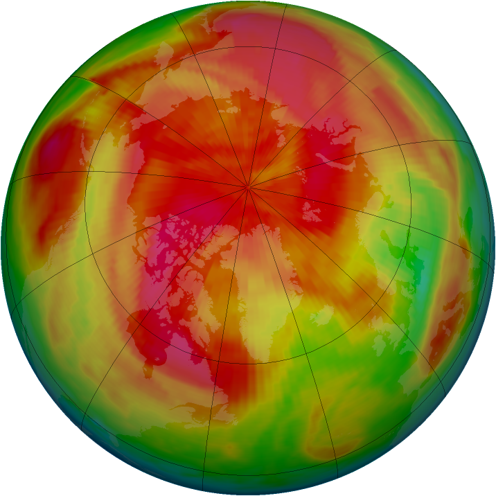 Arctic ozone map for 07 April 1980